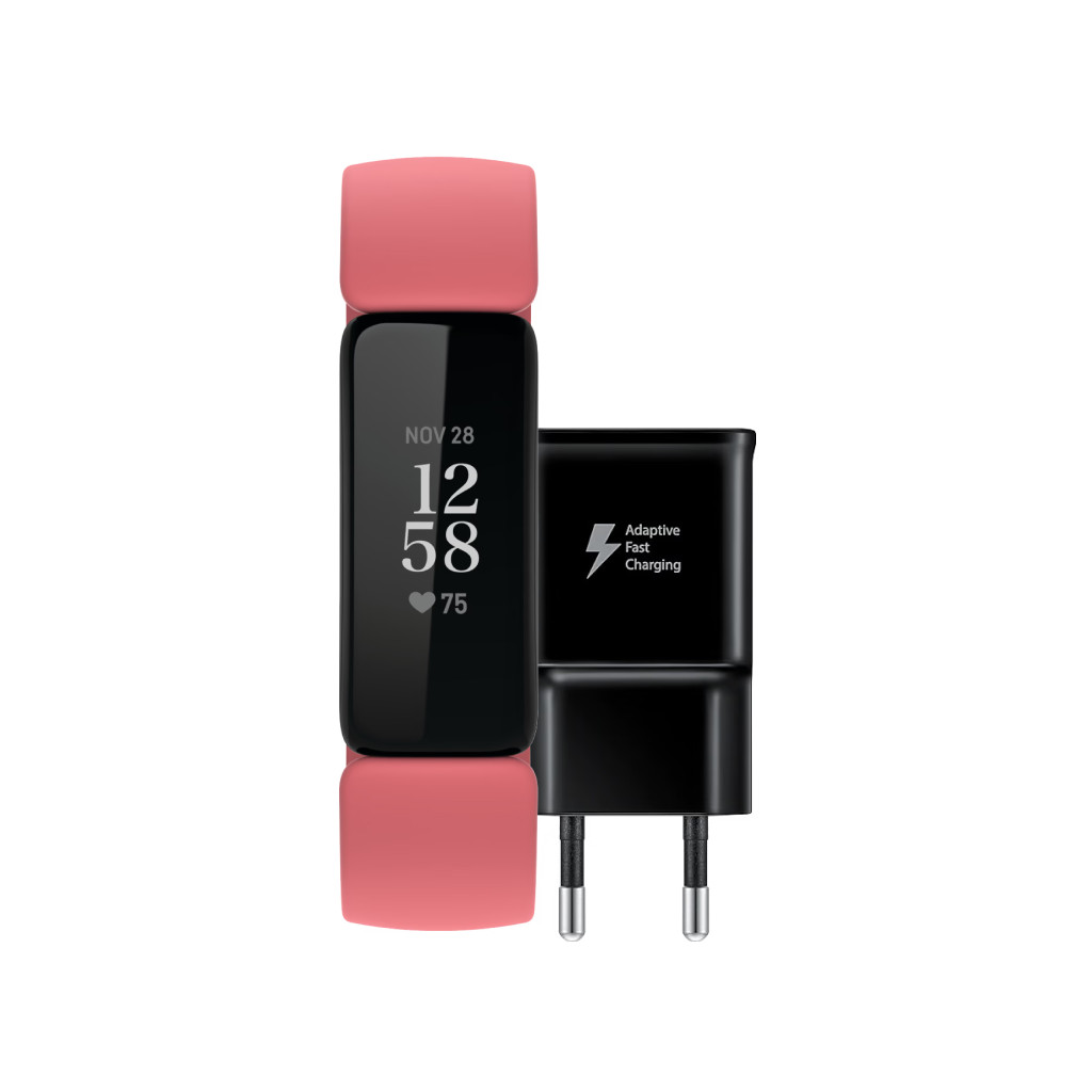 Fitbit Inspire 2 Roze + Samsung Adaptive Fast Charging Oplader 15W Zwart