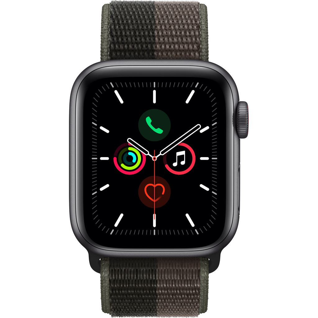 Apple Watch SE 4G 40mm Space Gray Aluminium Tornado/grijs Sport Loop