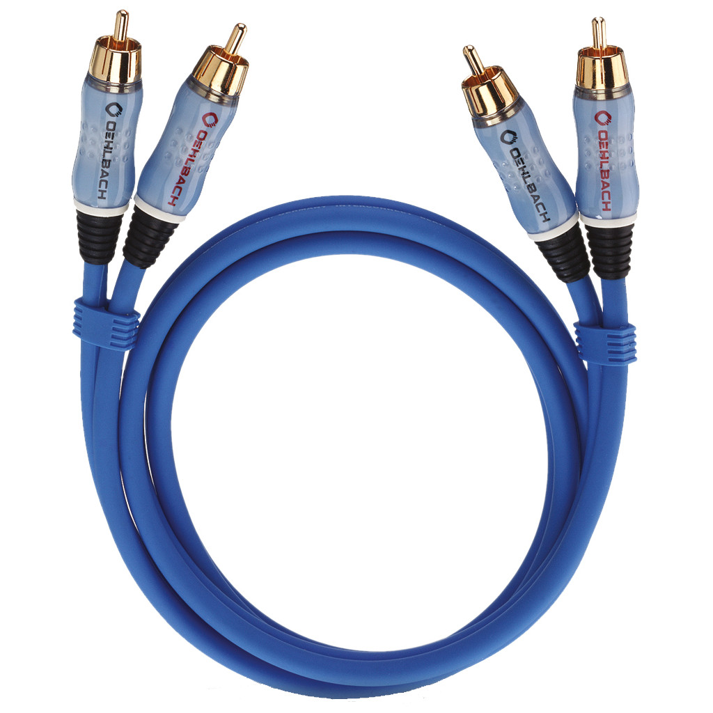 Oehlbach BEAT! Stereo RCA Kabel 1 meter blauw