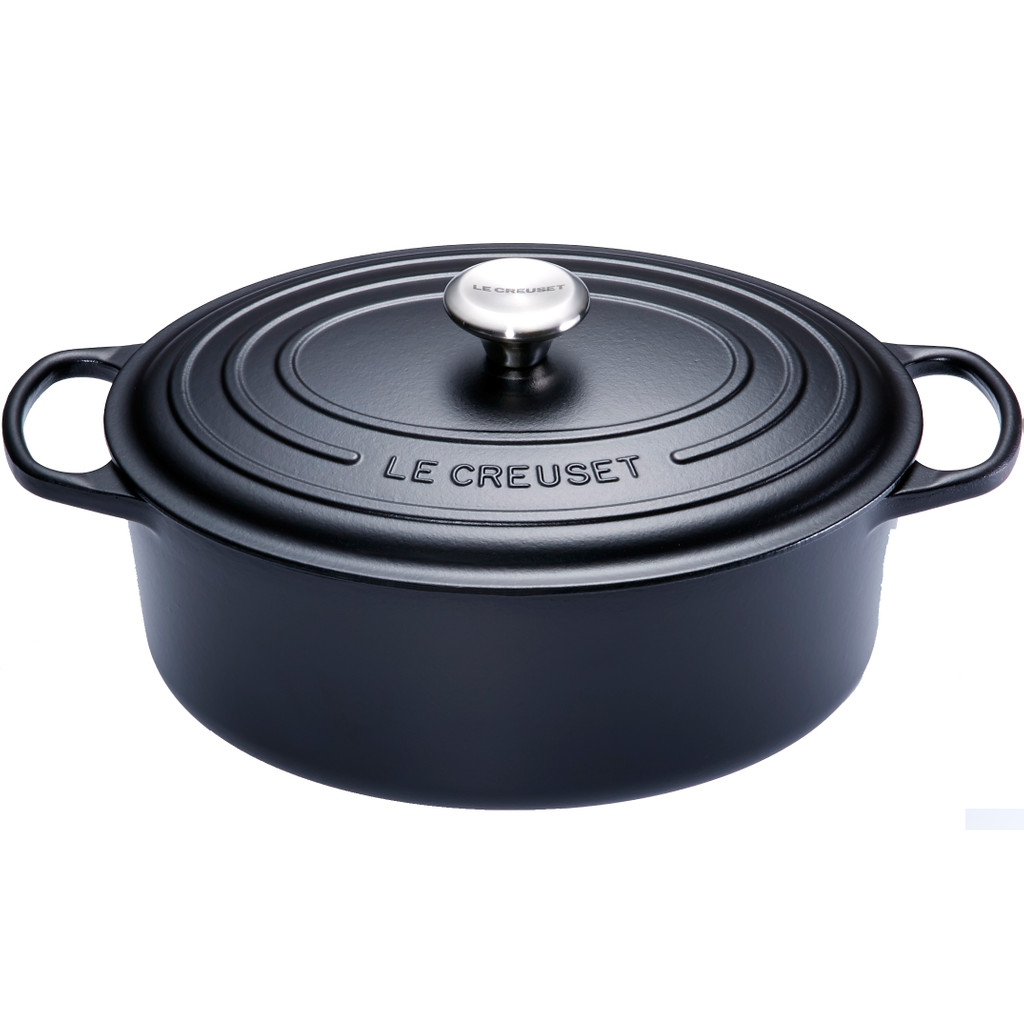 Le Creuset Ovale Stoof-/Braadpan 27 cm Zwart