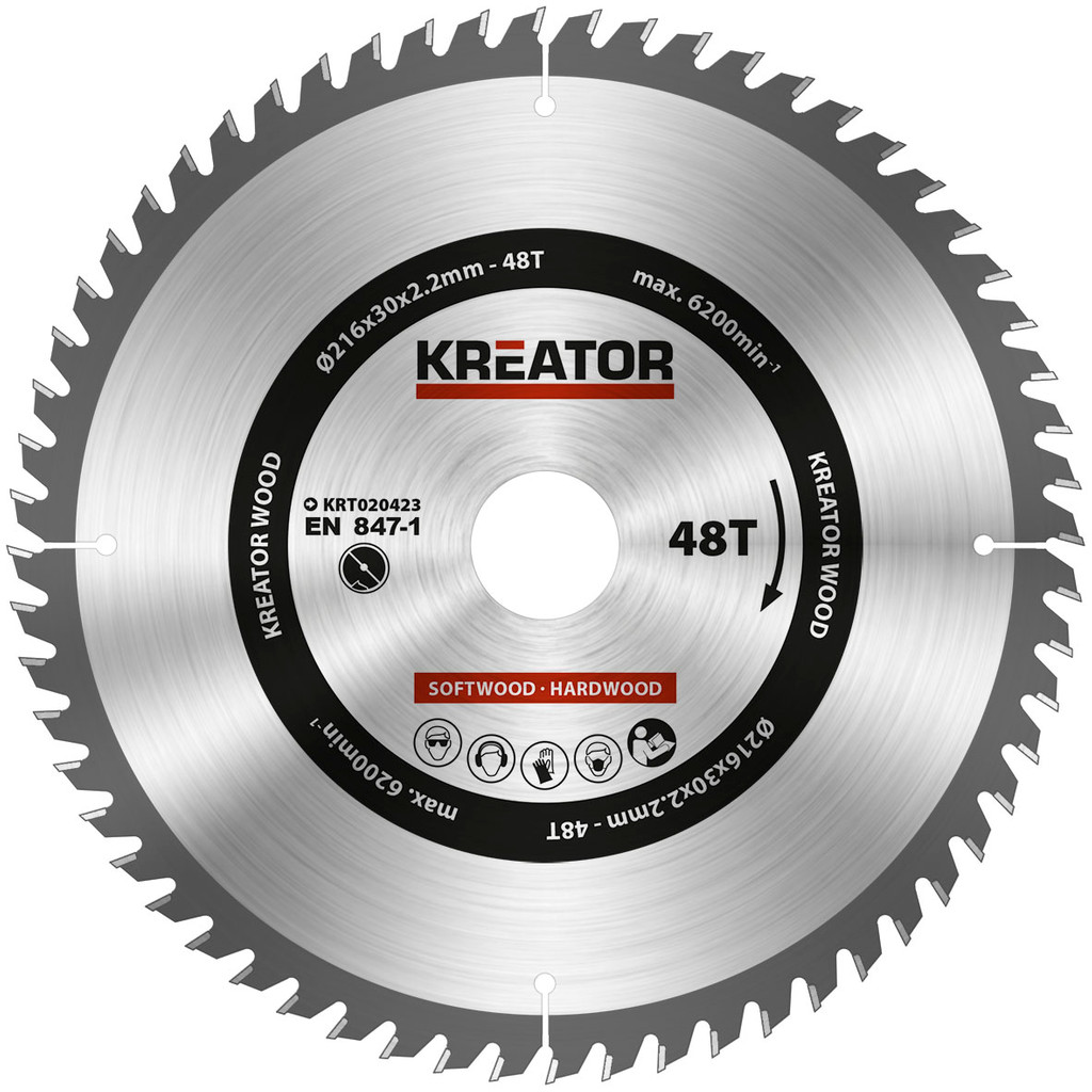 Kreator Zaagblad Voor Hout 216X30X22Mm 48T kreator kopen in de aanbieding