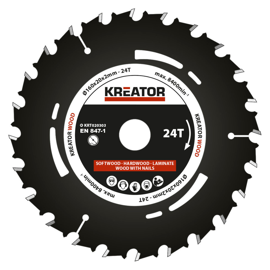Kreator Invalzaagblad Voor Hout 160X20X2Mm 24T kreator kopen in de aanbieding