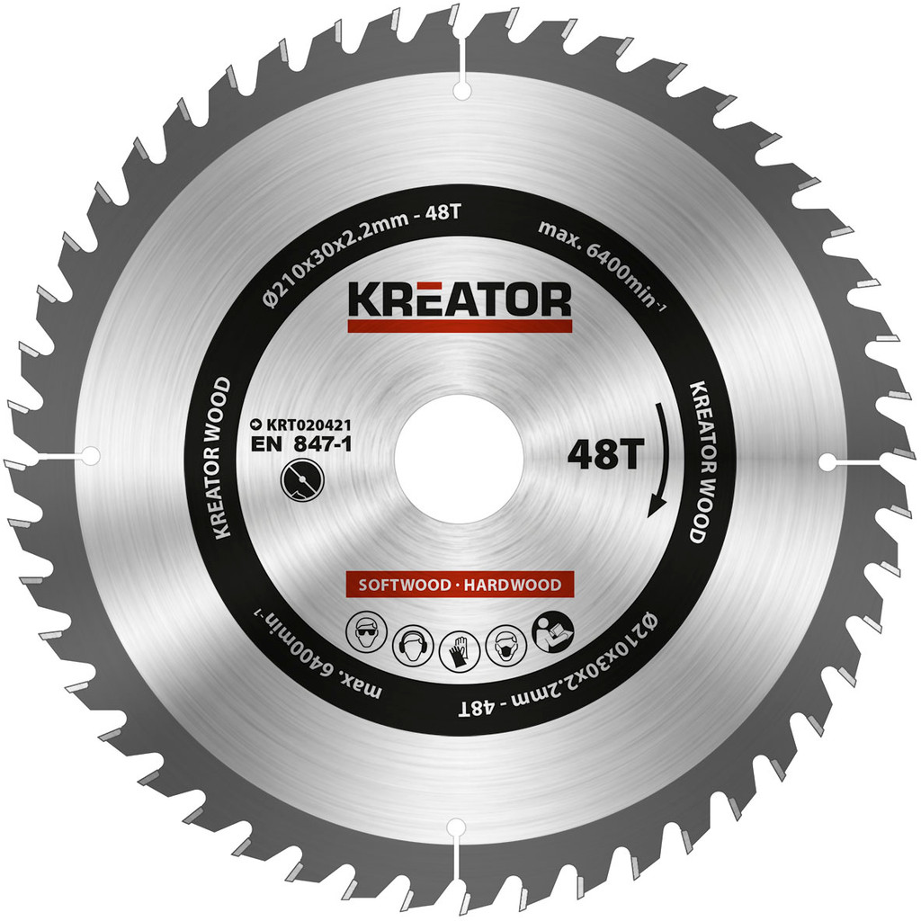 Kreator Zaagblad Voor Hout 210X30X22Mm 48T kreator kopen in de aanbieding