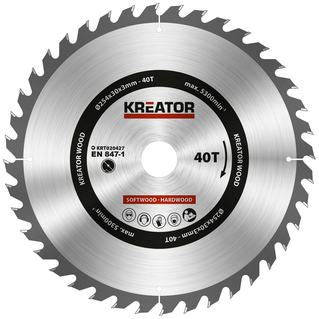 Kreator Zaagblad Voor Hout 254X30X3Mm 40T kreator kopen in de aanbieding