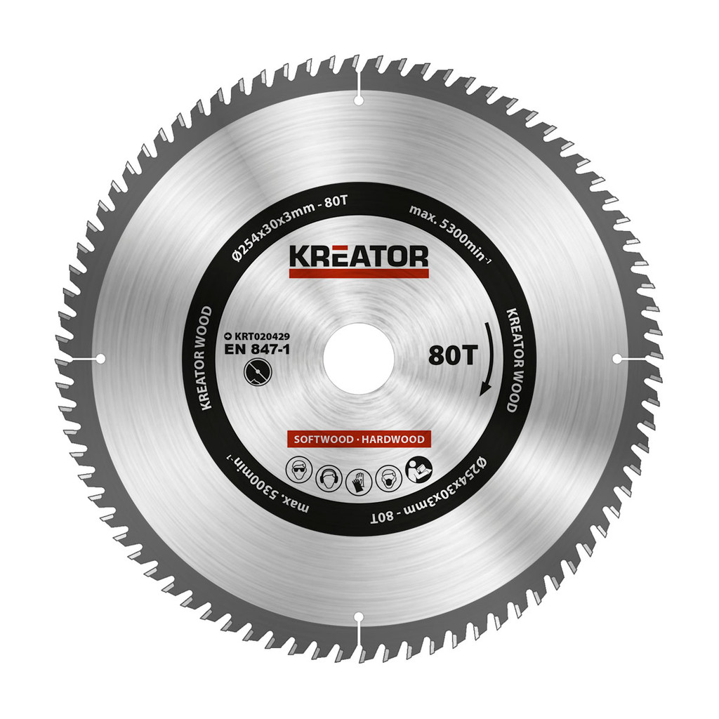 Kreator Zaagblad Voor Hout 254X30X3Mm 80T kreator kopen in de aanbieding