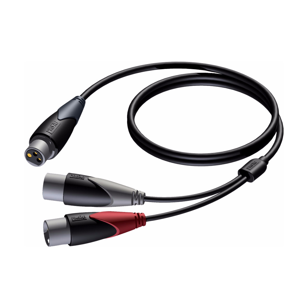 Procab CLA735 XLR Female - 2x XLR Male 1,5 Meter