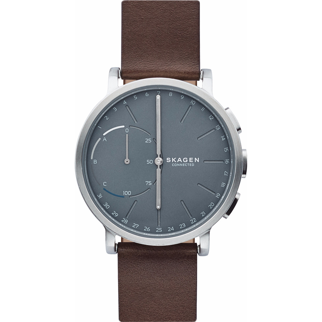 Skagen Hagen Connected Hybrid Blauw/Bruin Leer