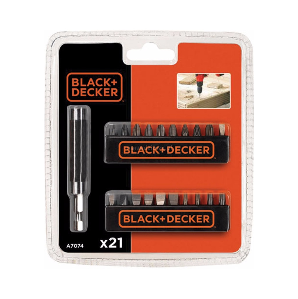 BLACK+DECKER 21-delige bitset A7074-XJ