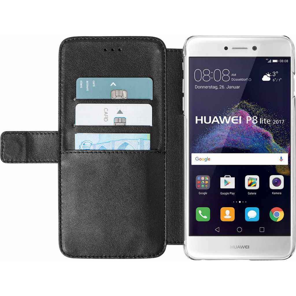 Azuri Wallet Magneet Huawei P8 Lite 2017 Book Case Zwart azuri kopen in de aanbieding