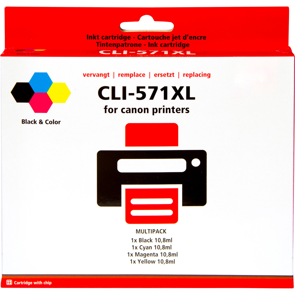 Huismerk CLI 571 XL 4 Kleuren Pack voor Canon printers