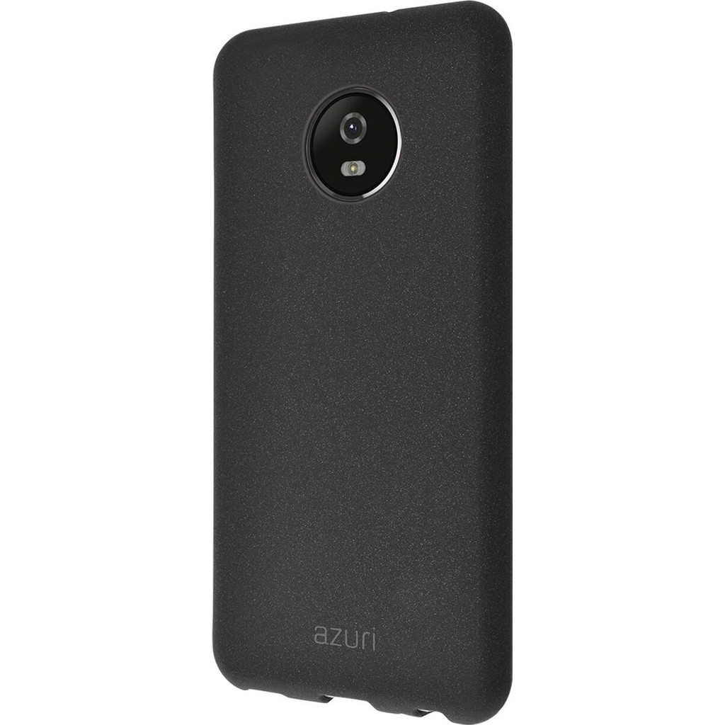 Azuri Flexible Sand Motorola E4 Plus Back Cover Zwart azuri kopen in de aanbieding