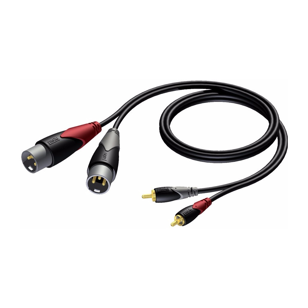 Procab CLA701 2x XLR Male - 2x RCA Male 1,5 Meter
