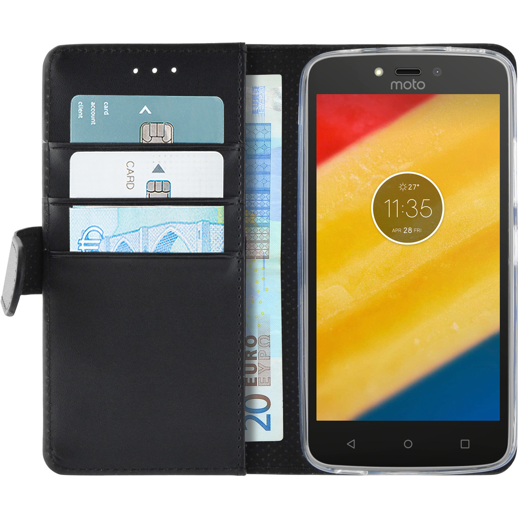 Azuri Wallet Magneet Motorola Moto C Plus Book Case Zwart azuri kopen in de aanbieding
