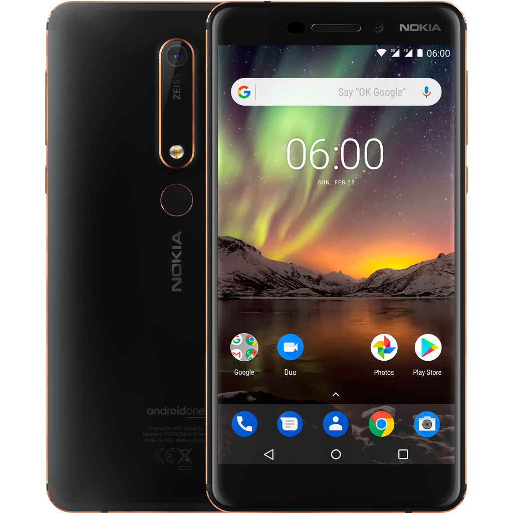 Nokia 6.1 32 GB Zwart-32 GB opslagcapaciteit 5,5 inch Full HD scherm Android 8.0 Oreo