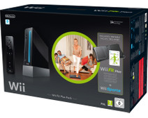 Nintendo Wii Black + Wii Fit Plus Pack