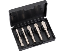 Gebildet 5pcs 6.35 mm Schroef Extractor Set met Koffer,Eenzijdige Beschadigde Schroefverwijderaar,Eenvoudig Verwijderen van Gestripte Gebroken Schroeven of Bouten,Gemaakt van HSS 4241