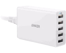 Anker PowerPort Oplader 5 Usb Poorten 12W Wit