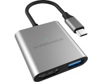 Hyper Usb C naar Usb 3.0 en 4k HDMI Converter Space Gray