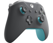 Blue and store black xbox controller