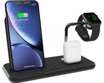 ZENS Wireless Charger 10W with Stand and AirPods Dock + Watch Stand Black