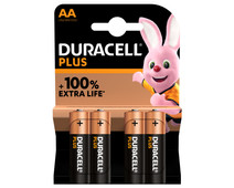 Duracell Alkaline Plus AA batteries 4 units