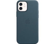 Apple iPhone 12 en 12 Pro Back Cover met MagSafe Leer Baltisch Blauw