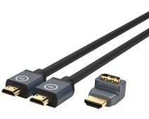 BlueBuilt HDMI 2.1 Cable Nylon 2m + 90° Adapter