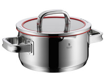 WMF Comfort Line Kookpan Klein 20 Cm, Glazen Deksel, Braadpan Inductie 25 L Cromargan Roestvrij Staal Gematteerd Schaalverdeling Aan De Binnenkant Stapelbaar Ongecoat