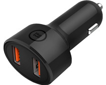BlueBuilt Car Charger with 2 USB Ports without Cable Quick Charge 18W Black