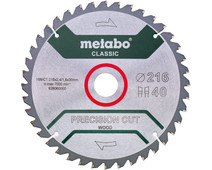 Metabo Precision Cut Wood Zaagblad voor Hout 216x30X1,8mm 40T