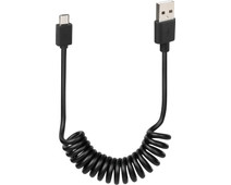 Lampa USB-A to Micro USB Coil Cable Black 1m