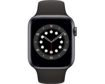 Apple Watch Series 6 44mm Space Gray Aluminium Zwarte Sportband