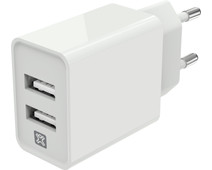 XtremeMac Oplader met 2 Usb A Poorten 12W Wit