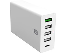 XtremeMac Power Delivery and Quick Charge Charger with 5 USB Ports 30W White
