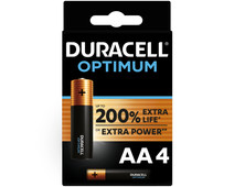 Duracell Alkaline Optimum AA-batterijen 4 stuks