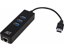 ACT USB Hub 3.2 met 3 USB-A poorten en ethernet