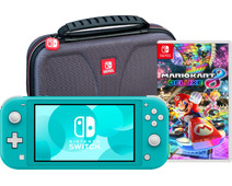 Nintendo Switch Lite Turquoise + Mario Kart 8 Deluxe + Bigben Travel Case