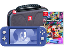 Nintendo Switch Lite Blauw + Mario Kart 8 Deluxe + Bigben Beschermtas