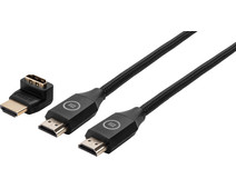 BlueBuilt HDMI Kabel 4K 60Hz Nylon 1,5 Meter + 90° adapter - Coolblue - Voor 23.59u, in