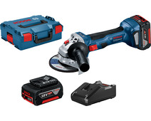 Bosch Professional GWS 18V-7 + 4,0 Ah accu (2x)