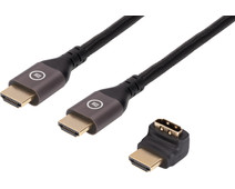 BlueBuilt HDMI Kabel 4K 120Hz / 8K 60Hz Nylon 1,5 Meter + 90° adapter