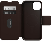 Otterbox Strada Apple iPhone 15 Plus Book Case Leather Brown with MagSafe