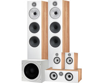 Bowers & Wilkins HTM6 S3 + 603 S3 (per paar) + 606 S3 (per paar) Bruin + ASW610 Wit