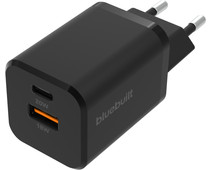 BlueBuilt Power Delivery and Quick Charge Charger with 2 USB Ports 38W Black