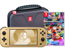 Nintendo Switch Lite Zelda Edition + Mario Kart 8 Deluxe + Beschermhoes