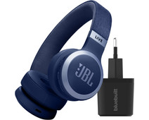 JBL Live 670NC Blauw + BlueBuilt Quick Charge Oplader met Us