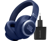 JBL Live 770NC Blauw + BlueBuilt Quick Charge Oplader met Us