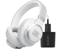 JBL Live 770NC Wit + BlueBuilt Quick Charge Oplader met Usb