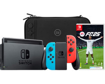 Nintendo Switch Rood/Blauw + EA Sports FC 25 + BlueBuilt Beschermhoes