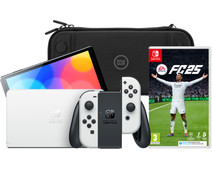 Nintendo Switch OLED Wit + EA Sports FC 25 + BlueBuilt Beschermhoes